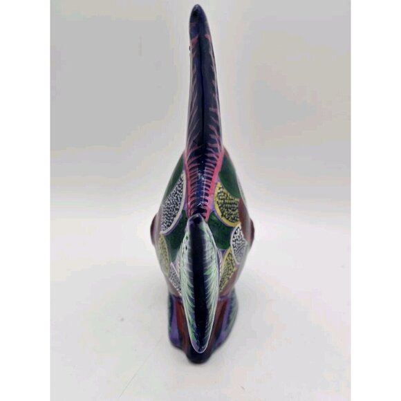 Hand Painted Terracotta Tropical Angel Fish Folk Art Mexican - Picture 7 of 11